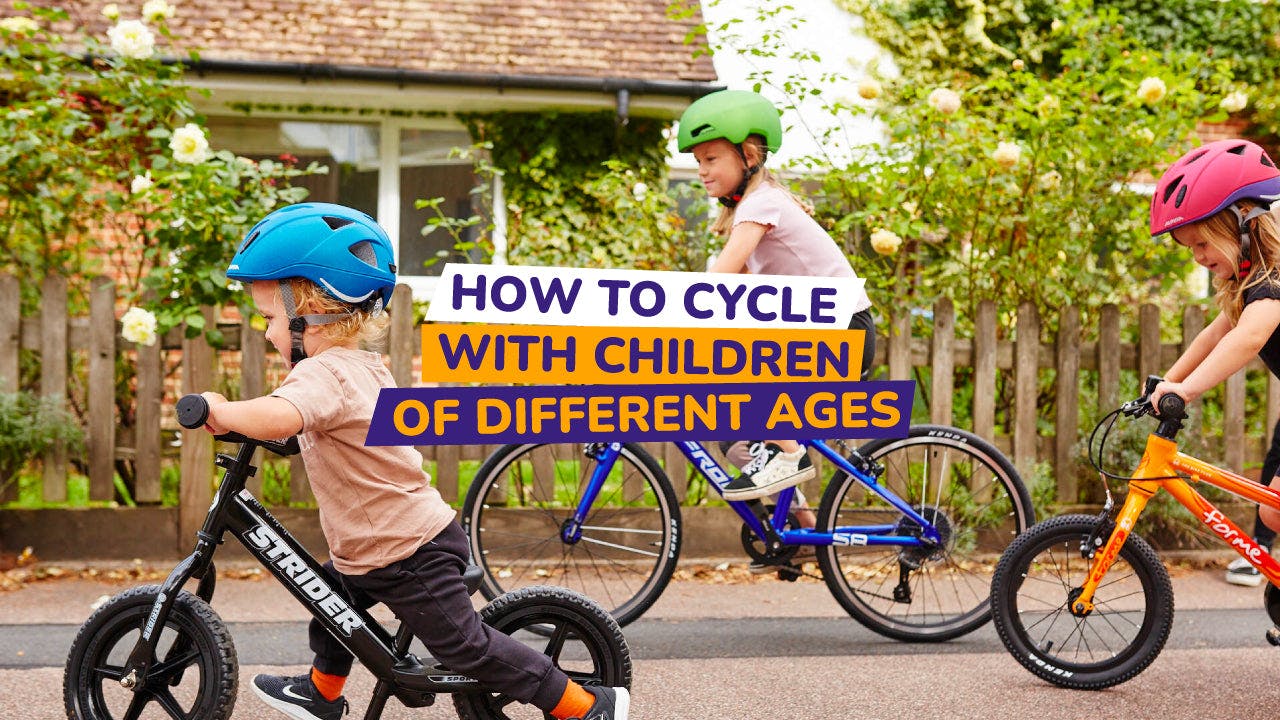 children of different ages cycling - bike club